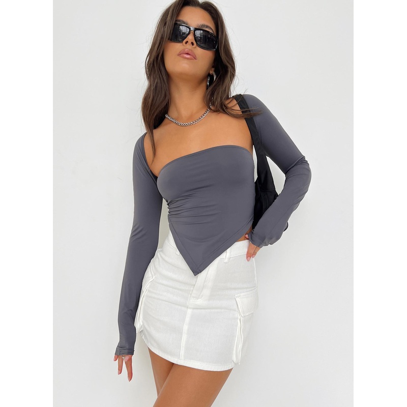 Myrtle Cargo Mini Skirt White