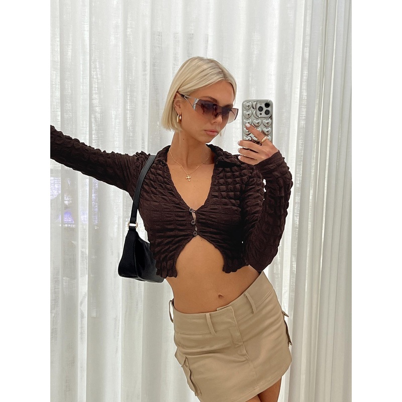 Winfrey Long Sleeve Top Brown