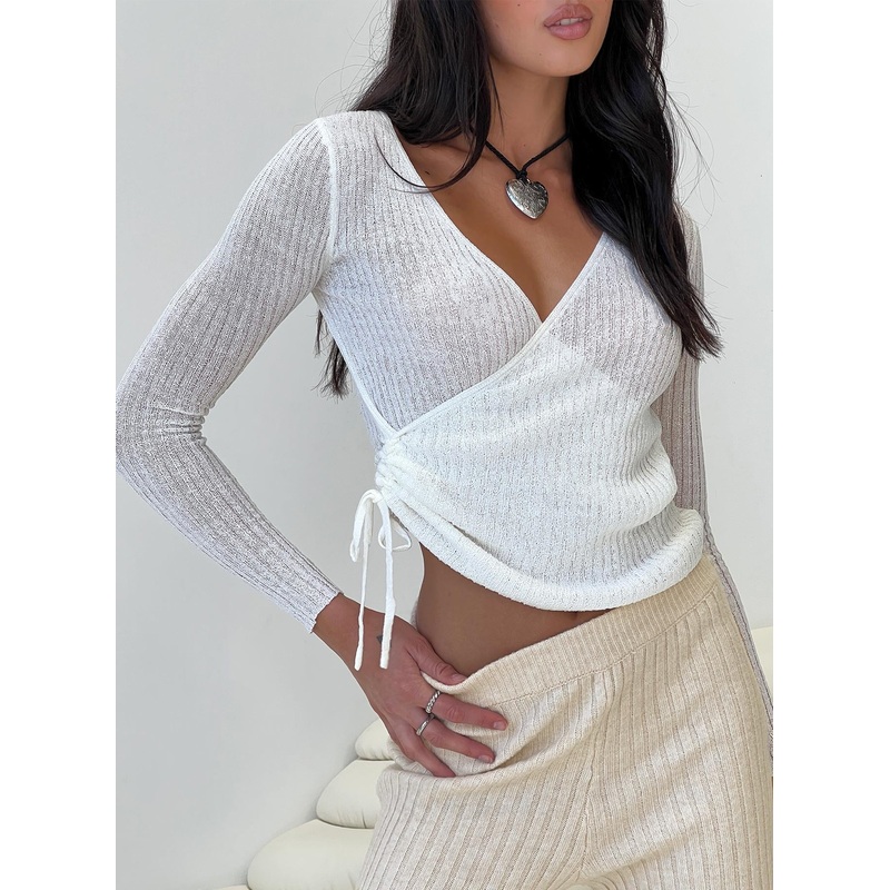 Adriane Long Sleeve Top White
