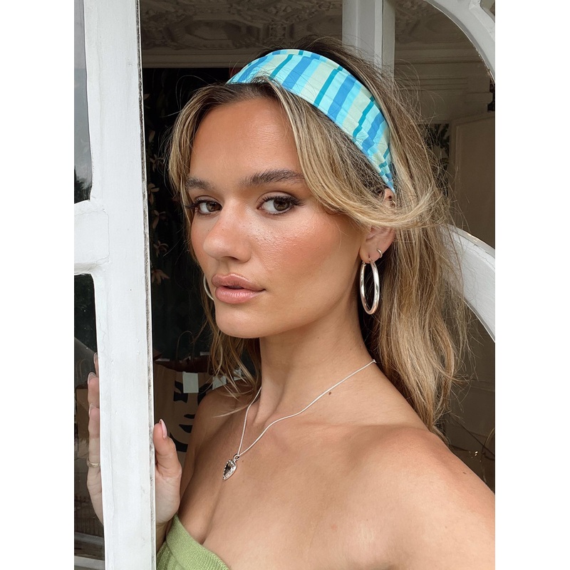 Aquamarine Headband Blue Stripe