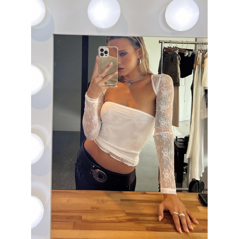 Ashwood Two Piece Lace Bolero Top White
