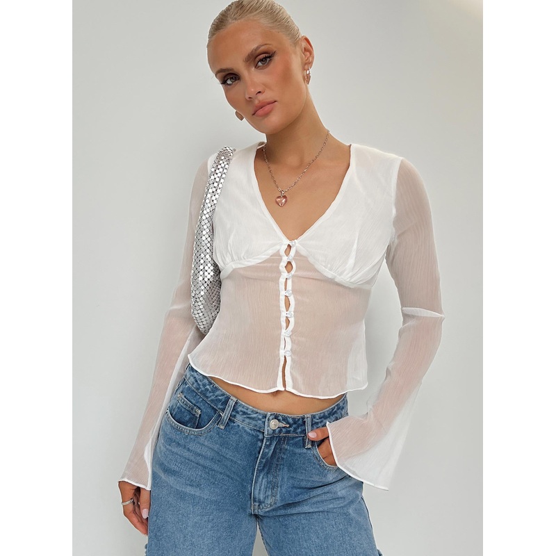 Bardo Long Sleeve Top White