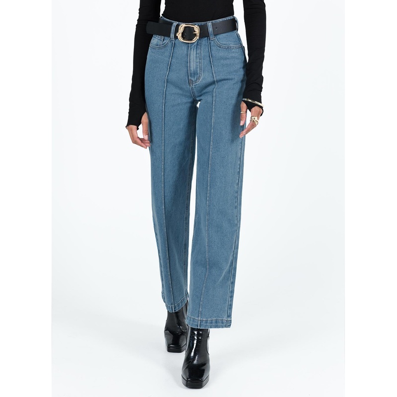 Booran Wide Leg Mid Wash Denim Jean