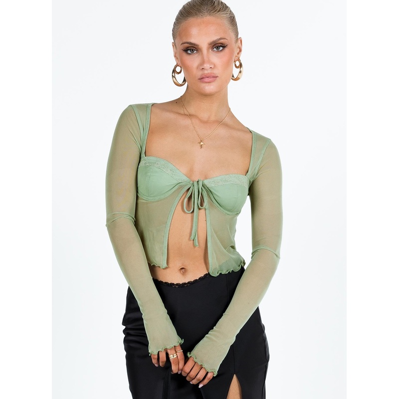Tasia Long Sleeve Top Green