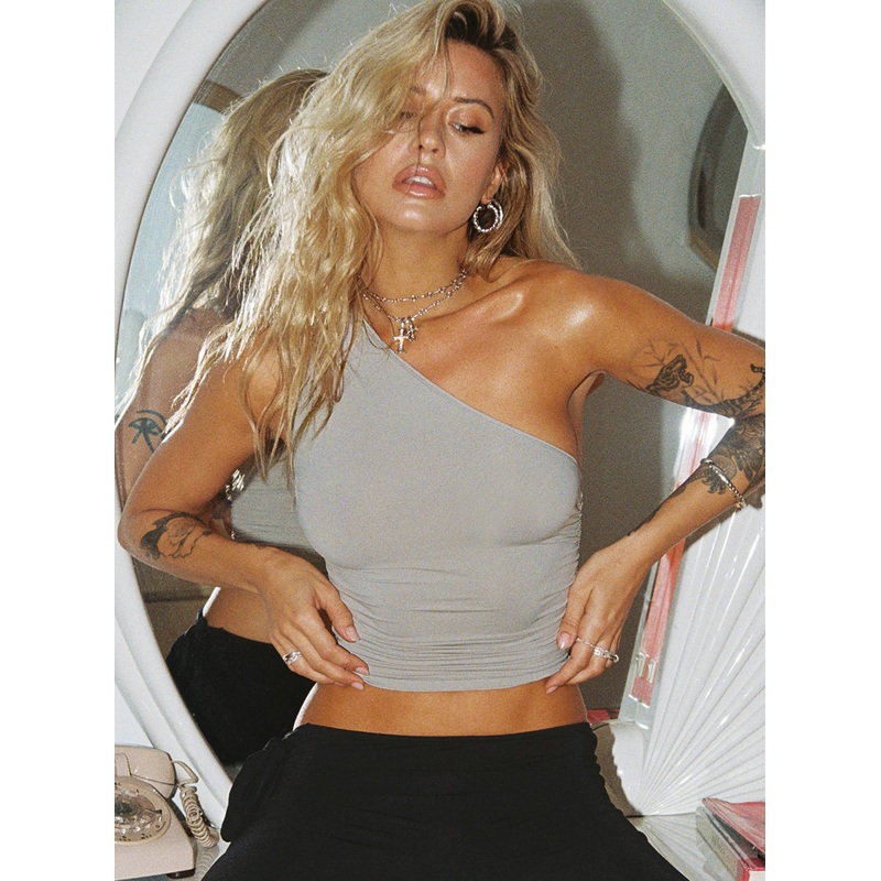 Annem One Shoulder Top Grey