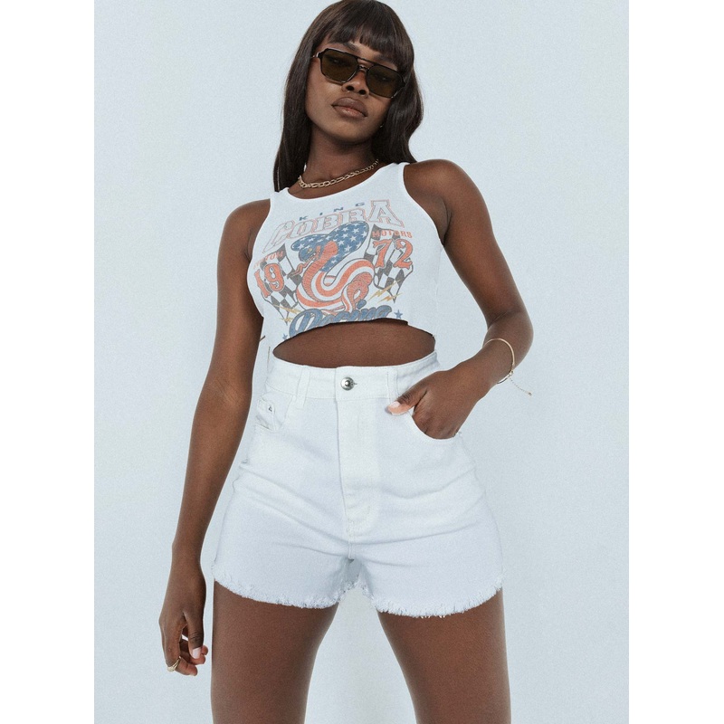 Frayed Edges Star Shorts Denim