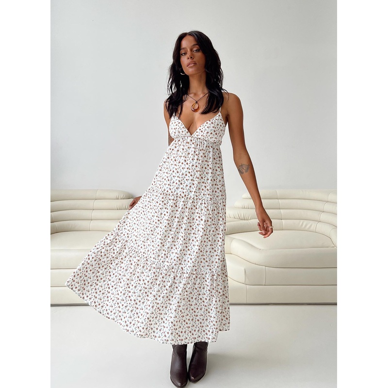 Koko Maxi Dress White Floral