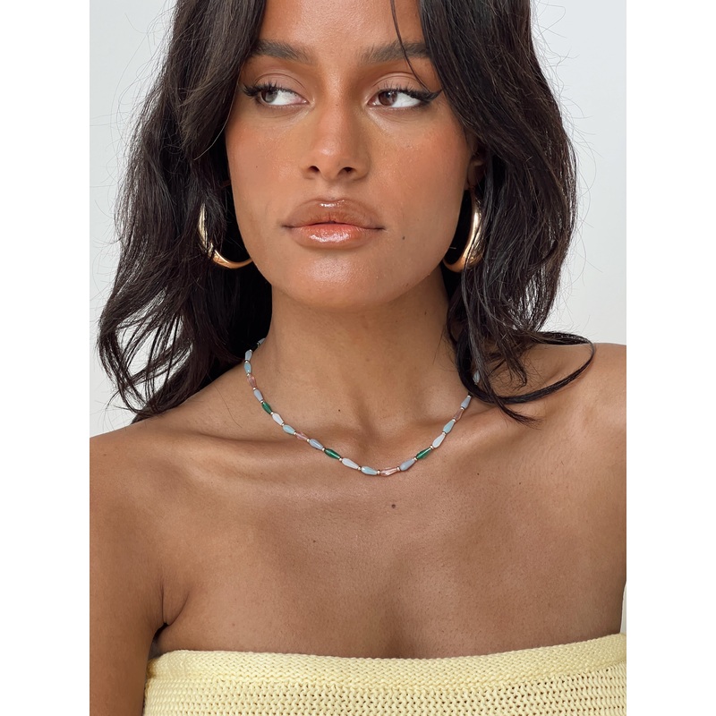 Nadia Beaded Necklace Blue Multi