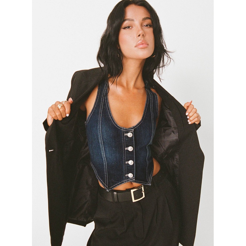 Willson Vest Dark Wash Denim