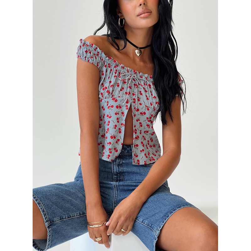 Citra Top Blue Floral