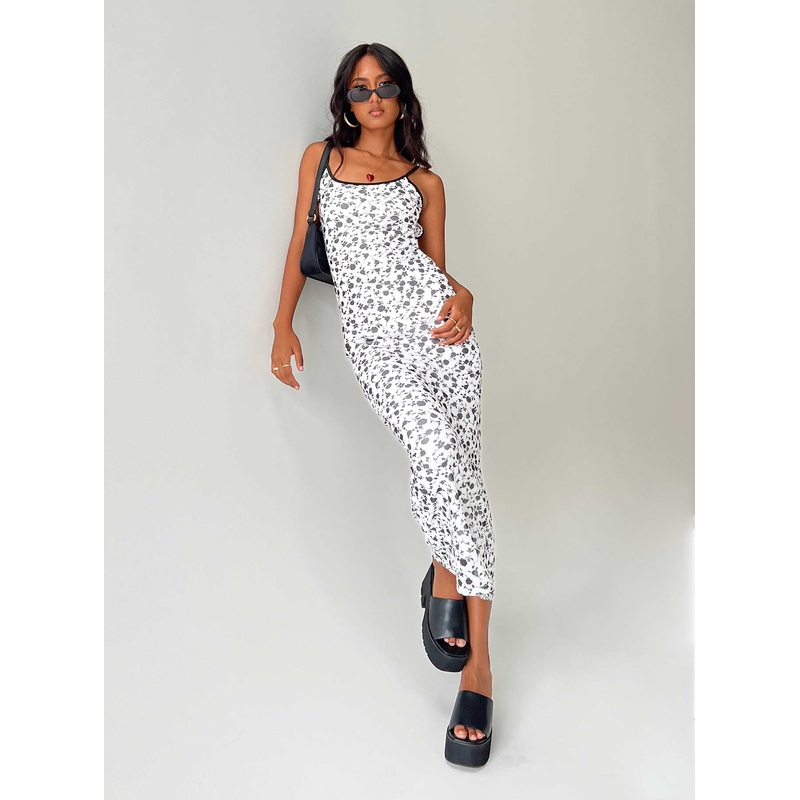 Knox Maxi Dress White / Black Floral
