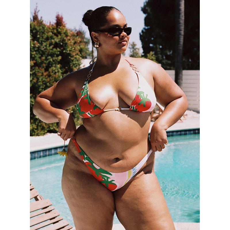 Renee Bikini Bottoms Red Multi Curve