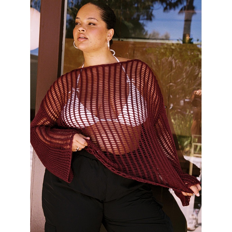 The Kennedy Sweater Burgundy Curve