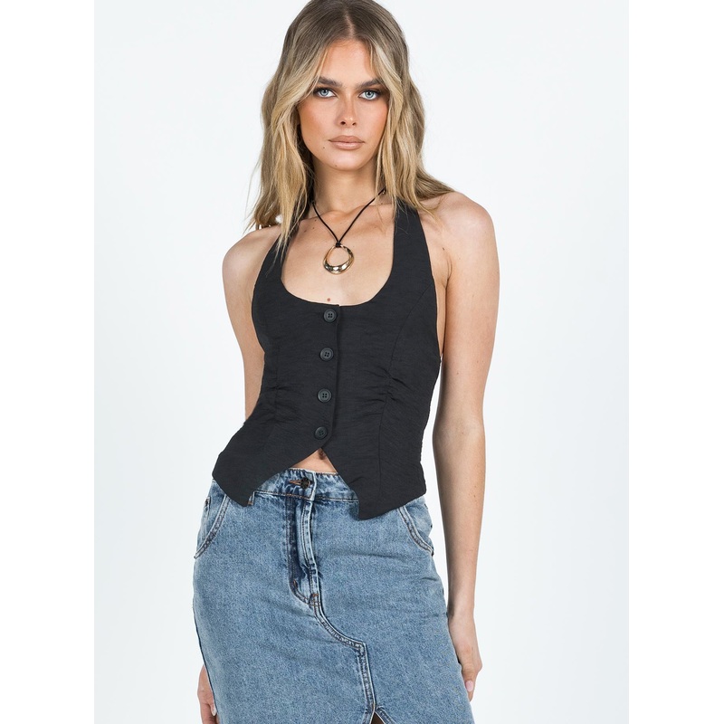 Trudy Vest Top Black