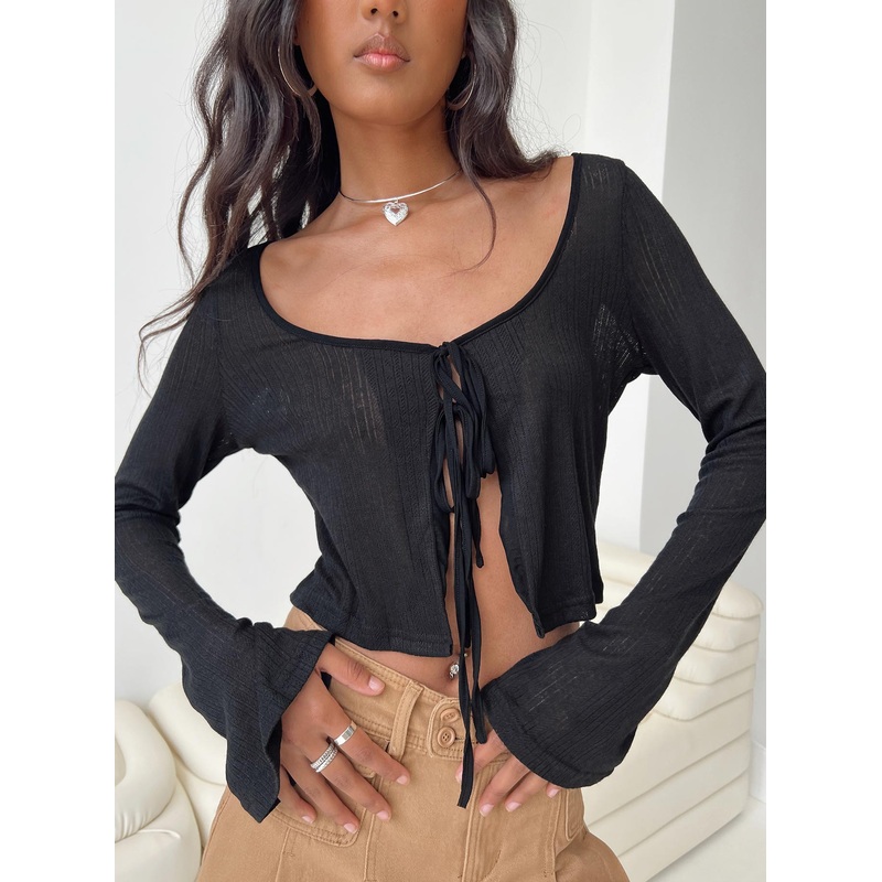 Barbaro Long Sleeve Top Black