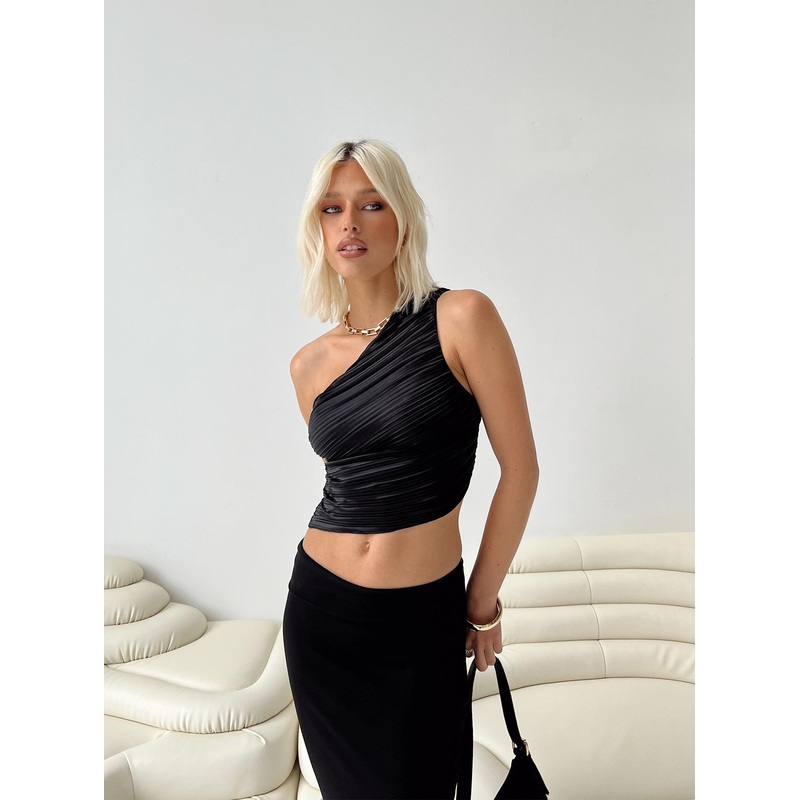 Brinstead One Shoulder Top Black
