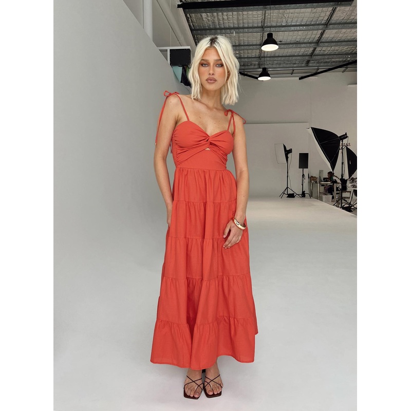 Chavez Midi Dress Red