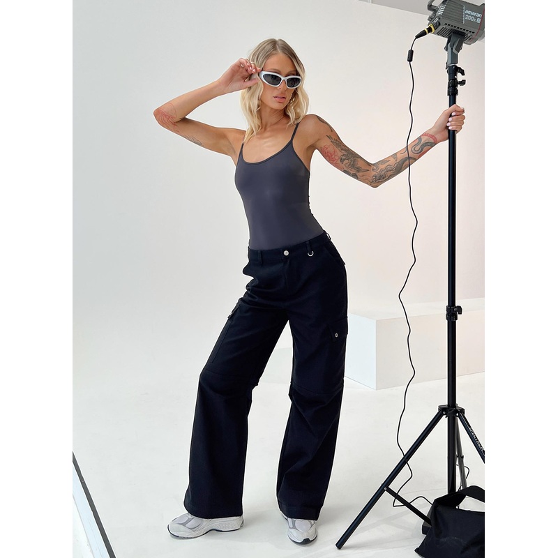 Fallout Mid Rise Cargo Pants Black Tall