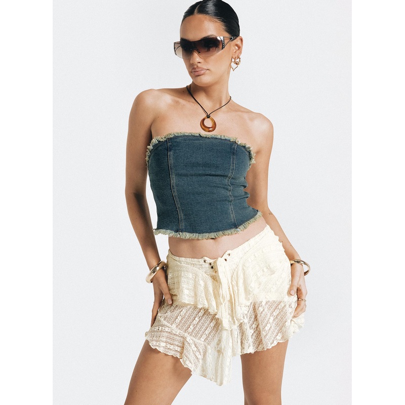 Nethia Lace Mini Skirt Cream