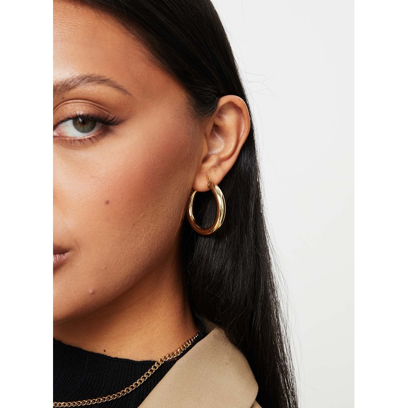 Drysdale Gold Plated Hoop Earrings Gold