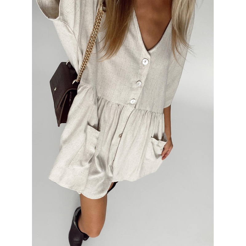 The Sandy Mini Dress Natural Lower Impact