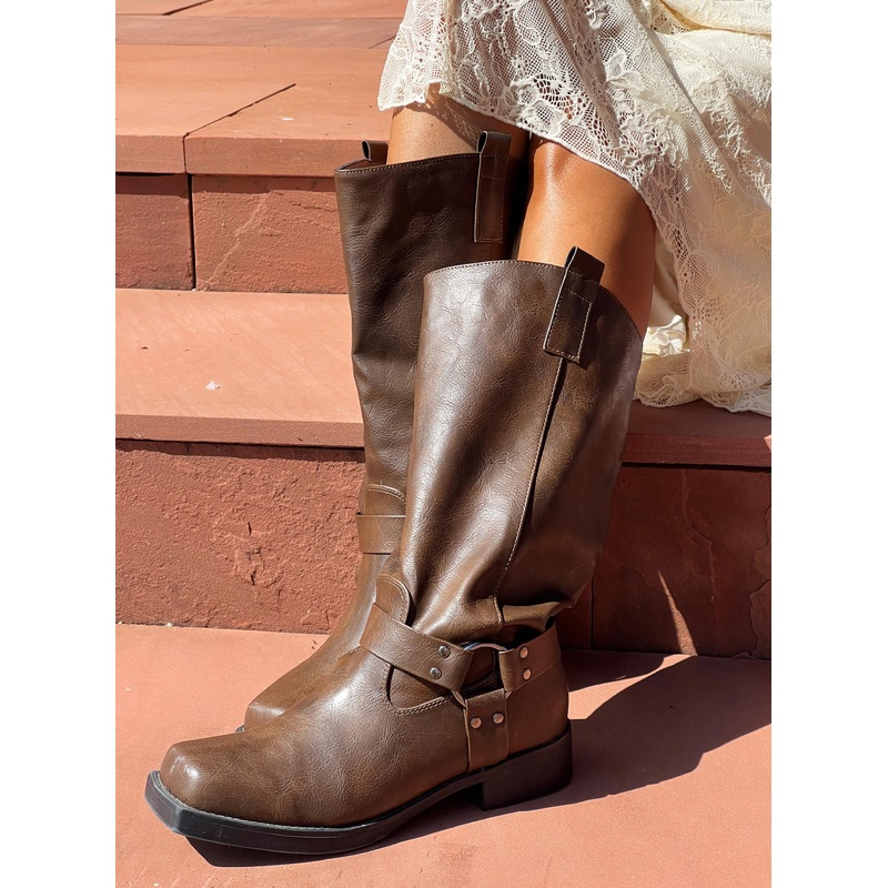 Wrecked Western Boots Brown