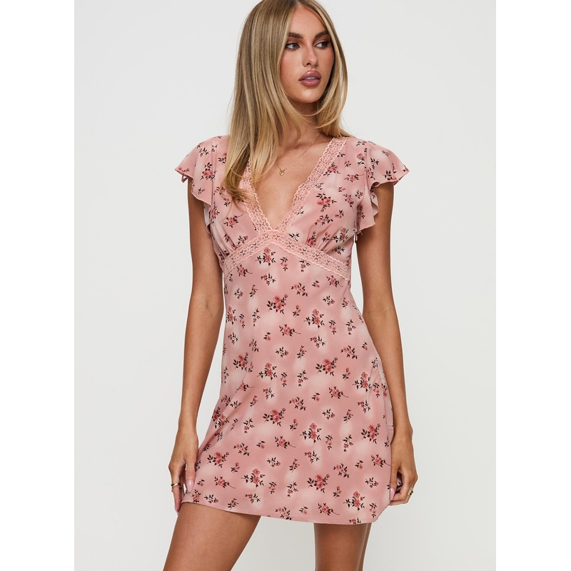 Aurianna Mini Dress Pink Floral
