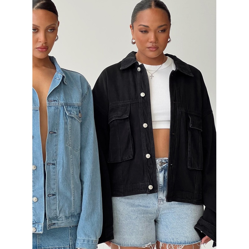 Kier Oversized Jacket Denim Black