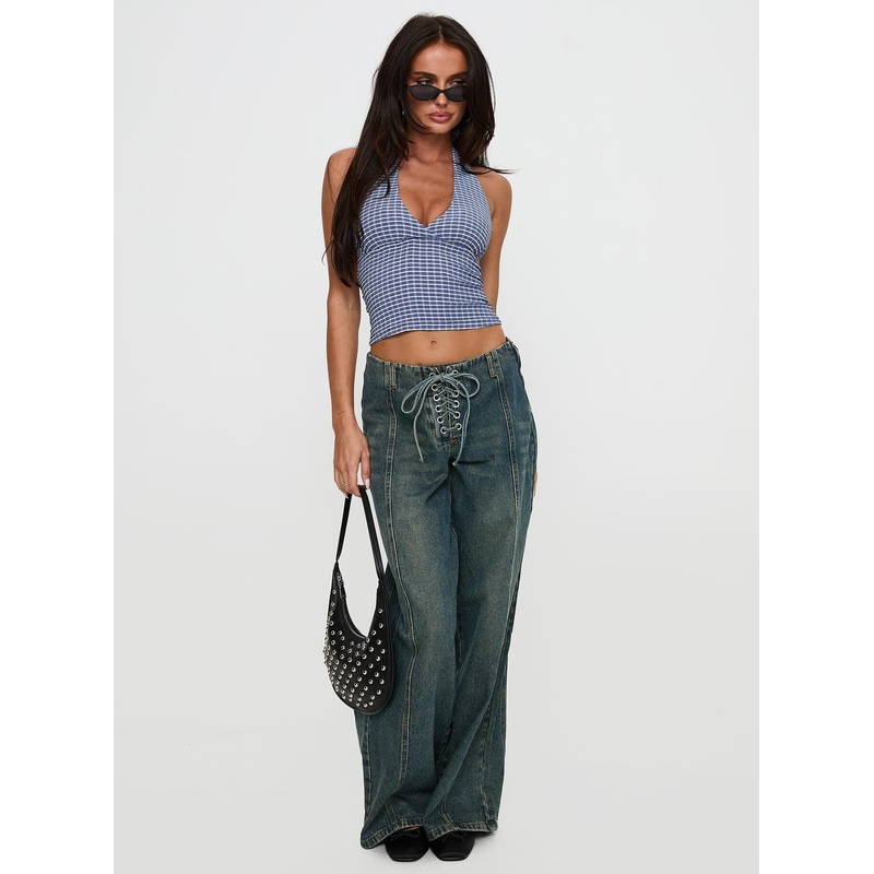 San Mateo Tie Up Jeans Vintage Wash