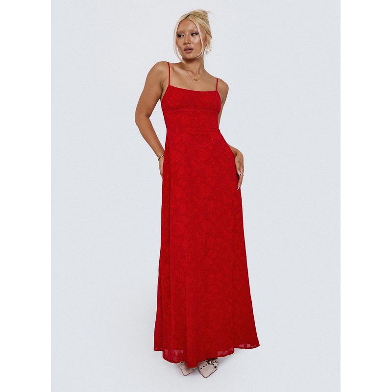 South Of France Maxi Dress Red