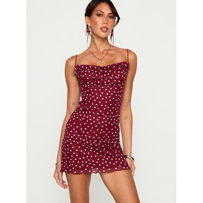 Sugar Mini Dress Red Polka