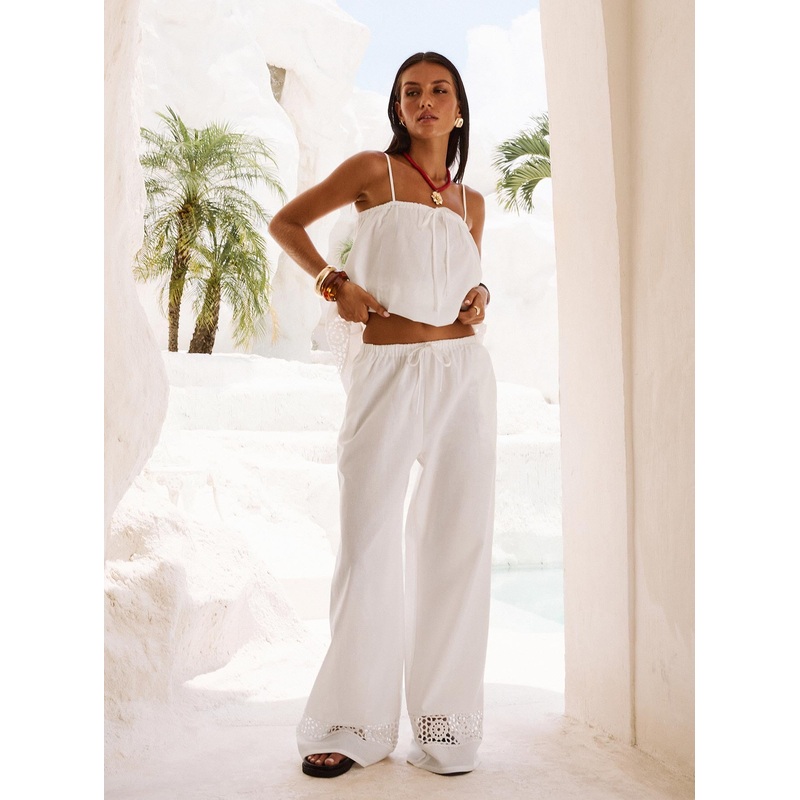 Summer Chateau Pants White