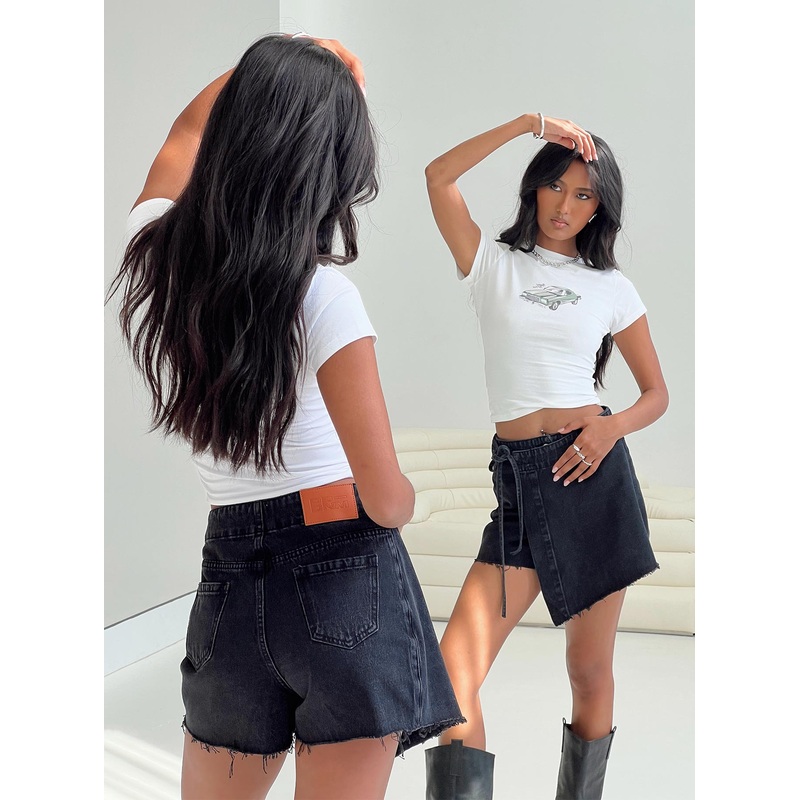 Alrita Denim Skort Washed Black