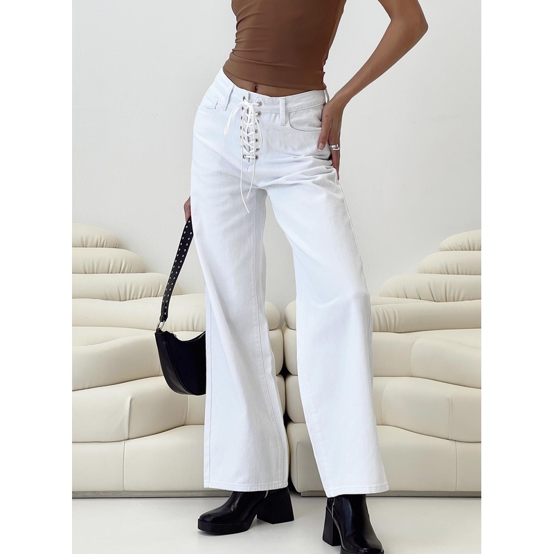 Shaylene Wide Leg Jeans White