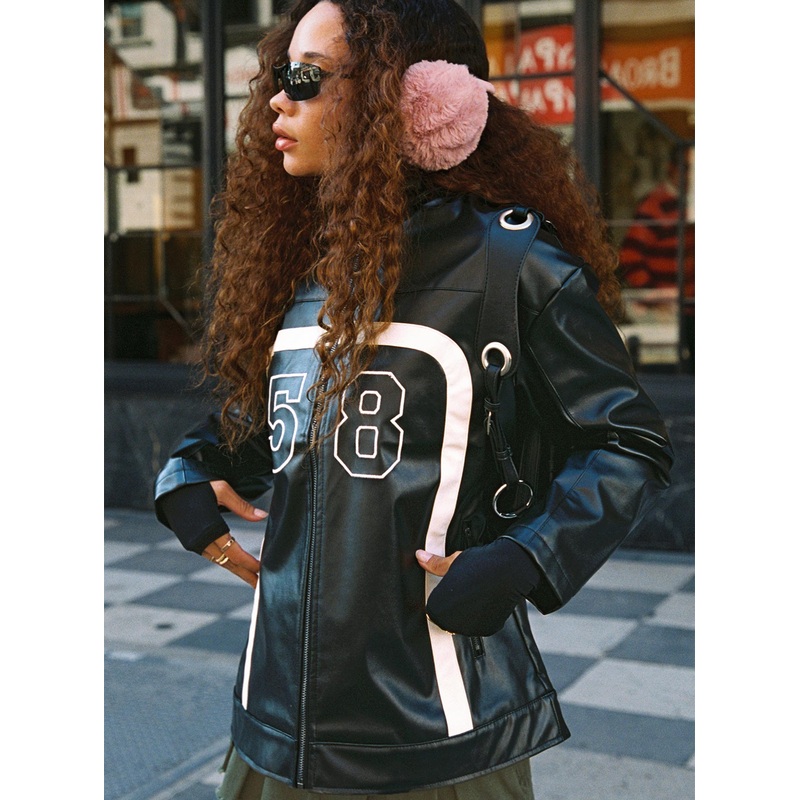 Triple Threat Faux Leather Jacket Black