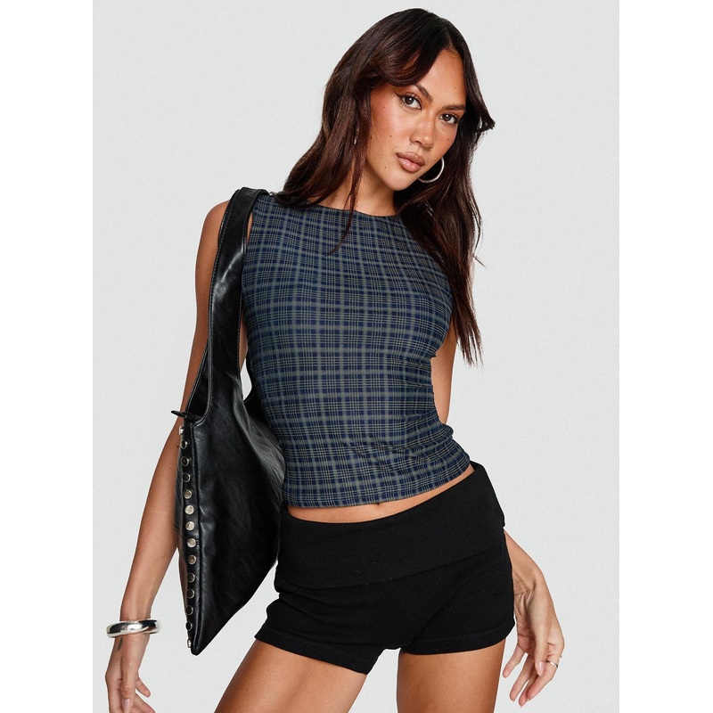 Your Main One Top Navy Check