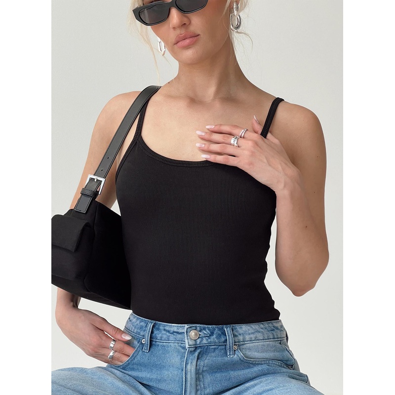 Prida Scoop Neck Bodysuit Black