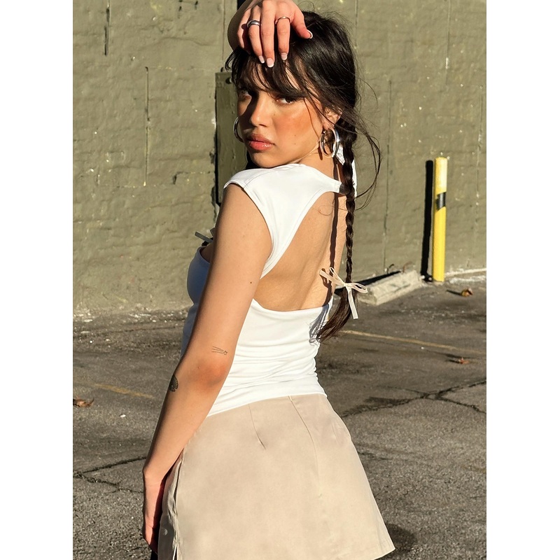 Adella Cap Sleeve Top Ice