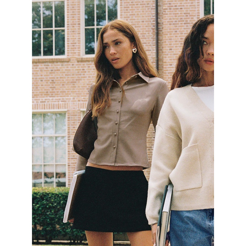 Anni Pinstripe Shirt Beige