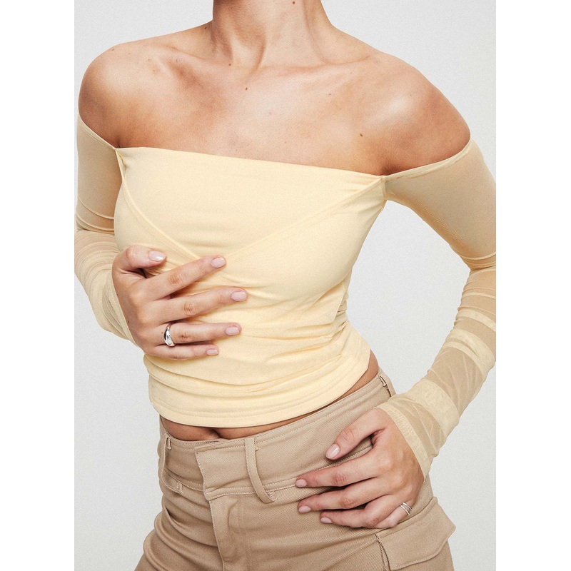 Sallo Off The Shoulder Top Yellow