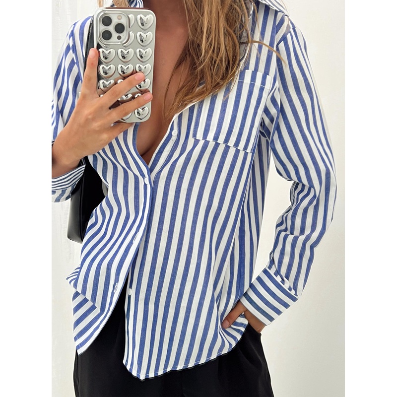 Shaylan Stripe Shirt Blue