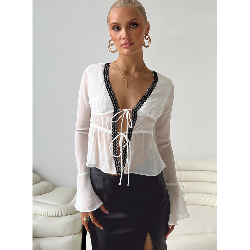 Taliyah Long Sleeve Top White