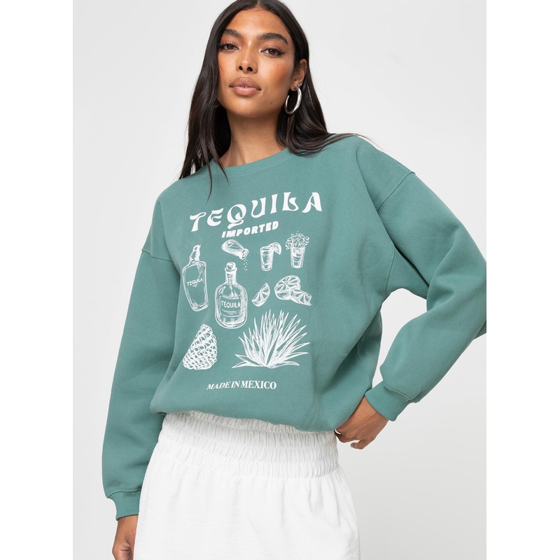 Tequila Crew Neck Sweatshirt Sage