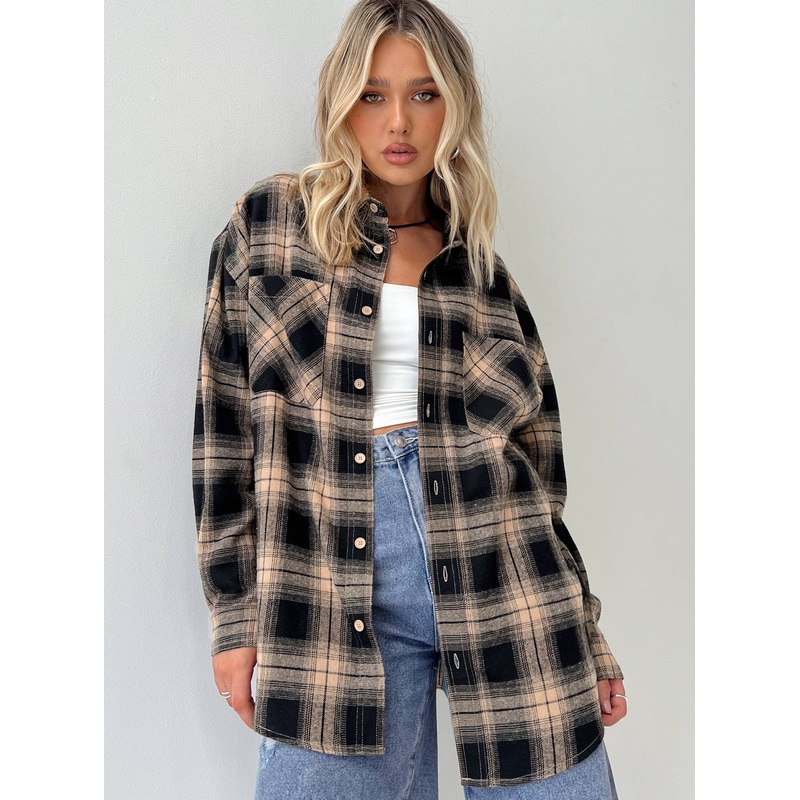 Waver Shirt Black / Orange Check