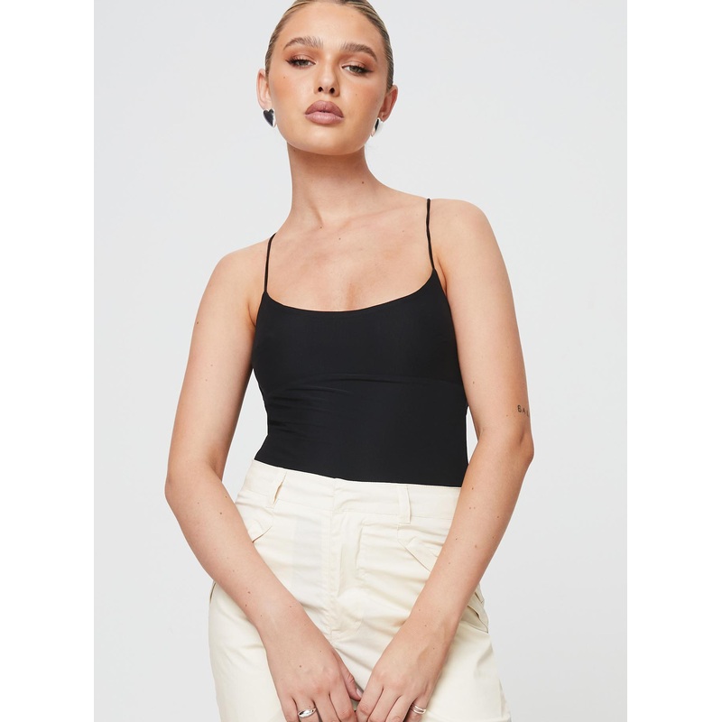 Wheller Open Back Bodysuit Black