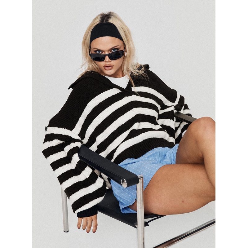 Williamson Stripe Sweater Black / Cream