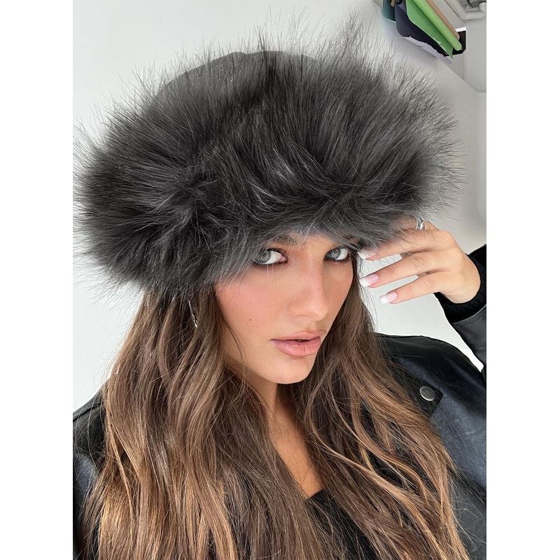 Mikella Faux Fur Hat Grey