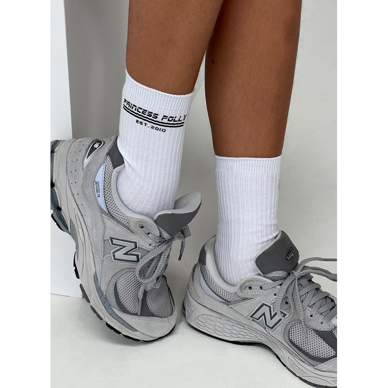 Princess Polly Crew Socks White / Black