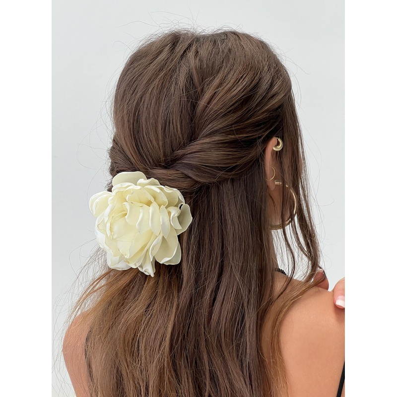 Rueth Hair Clip & Scrunchie Pack Cream