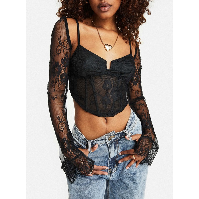 Archo Mesh Corset Lace Black